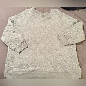 Old Navy Light Gray Quilted Sweatshirt